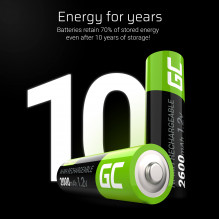 Įkraunamos Green Cell baterijos, 4 x AA HR6, 2000 mAh