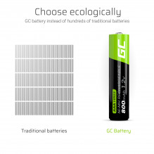 Įkraunamos Green Cell baterijos, 4 x AAA HR03, 800 mAh