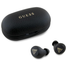 Guess Bluetooth headphones GUTWSPGTSPSK TWS + docking station black / black Grained Classic Logo