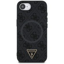 Guess 4G Ring Triangle Logo MagSafe case for iPhone 16e - black