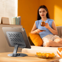 Wozinsky WRS-DSY84SS 360° Rotating Aluminum Tablet Stand - Gray