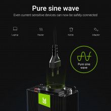 Green Cell Power Inverter 24V to 230V 500W/1000W Pure sine wave