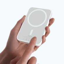 „Dudao K26“ išorinė baterija, 10000mAh, 20W, USB-A / USB-C / MagSafe, balta