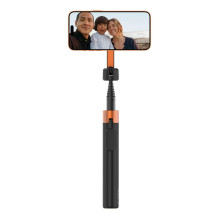 Tech-Protect L10S Bluetooth Selfie Stick Tripod - Black and Orange