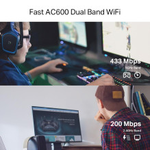 WRL ADAPTERIS 600MBPS / DUAL BAND ARCHER T2E TP-LINK
