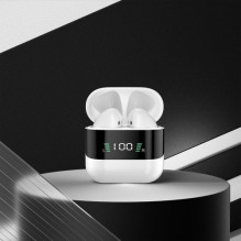 Belaidė laisvų rankų įranga Dudao 'U15S' balta (su LED ekranu)