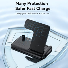 Wireless charger Essager 'JG 4in1' black 15W (iPhone / Apple Watch / Airpods / Pencil)