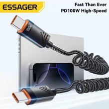 USB Cable Essager 'Chuan' black 60W 'Type-C / Type-C' 120cm USB Cable Essager 'Chuan' black 60W 'Type-C / Type-C' 120cm