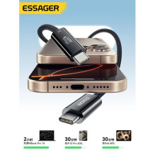 USB Kabelis Essager 'Thunder' juodas 'Thunderbolt 4 Full Function' 180cm USB Kabelis Essager 'Thunder' juodas 'Thunderbolt 4 Full Function' 180cm