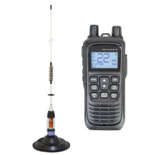 Portable CB radio station kit PNI Escort HP 92 multi standard 4W, 12-24V AM-FM with CB antenna PNI ML70 with magnet
