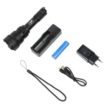 PNI Adventure F300 flashlight package with 3-color LED, white, red, green, max. 10W, IPX6 and Sticky Pad Flag included