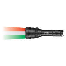 PNI Adventure F300 flashlight package with 3-color LED, white, red, green, max. 10W, IPX6 and Sticky Pad Flag included