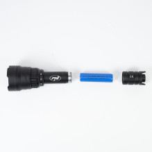 PNI Adventure F300 flashlight package with 3-color LED, white, red, green, max. 10W, IPX6 and Sticky Pad Flag included