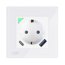 PNI SmartHome WP202 WiFi double smart socket kit with recessed mounting frame, internet control PNI SmartHome WP202 WiFi double smart socket kit with recessed mounting frame, internet control