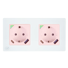 PNI SmartHome WP202 WiFi double smart socket kit with recessed mounting frame, internet control PNI SmartHome WP202 WiFi double smart socket kit with recessed mounting frame, internet control