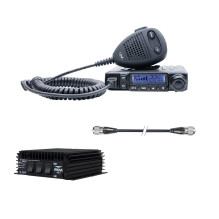 CB radio station package PNI Escort HP 6500, RX-TX KL203P amplifier, AM-FM-SSB, 100W, 12V and PNI R50 cable