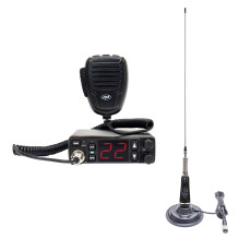 CB PNI Escort HP 5500 radio station kit with CB PNI LED 2000 antenna, 90 cm, 500W, illuminates during transmission, magn