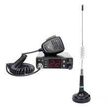 Kit PNI Escort HP 5500 CB radio station with CB PNI ML29 antenna, 34 cm, with magnetic base, black