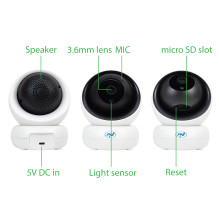 Package PNI IP735 3Mp video surveillance camera with IP P2P + PNI 128GB MicroSD memory card with SD adapter