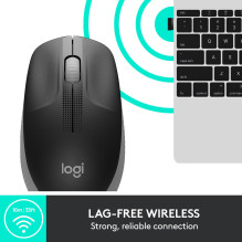 MOUSE USB OPTICAL WRL M190 / GREY 910-005906 LOGITECH