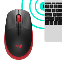 MOUSE USB OPTICAL WRL M190 / RED 910-005908 LOGITECH