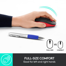 MOUSE USB OPTICAL WRL M190 / RED 910-005908 LOGITECH