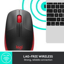 MOUSE USB OPTICAL WRL M190 / RED 910-005908 LOGITECH