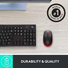 MOUSE USB OPTICAL WRL M190 / RED 910-005908 LOGITECH