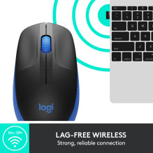 MOUSE USB OPTICAL WRL M190 / BLUE 910-005907 LOGITECH