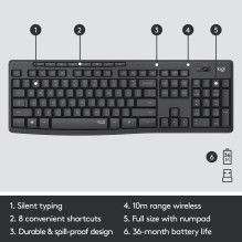 KEYBOARD +MOUSE COMBO MK295 / ENG 920-009800 LOGITECH