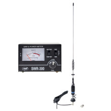 PNI S75 CB antenna, 75 cm, with butterfly, 4m RG58 cable and PNI SWR-300 reflectometer for SWR measurement