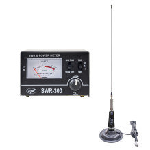 CB antenna PNI LED 2000, 90 cm, 145mm magnet and PNI SWR-300 reflectometer for SWR measurement, black