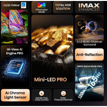 TV Set, HISENSE, 100 ", 4K Ultra HD, 3840 x 2160 pixels, Flat, 16:9, ULED, 100U7QPRO