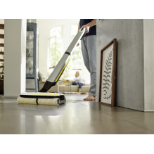Vacuum Cleaner, KARCHER, Dry&amp;wet, Electric broom, White / Black / Yellow, Bagless, Battery, 4.3 kg, 1.055-701.0