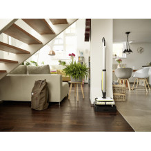 Vacuum Cleaner, KARCHER, Dry&amp;wet, Electric broom, White / Black / Yellow, Bagless, Battery, 4.3 kg, 1.055-701.0