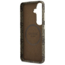 Guess Samsung Galaxy S26 PU 4G Script Metal Logo With MagSafe Case Brown
