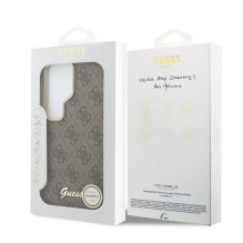 Guess Samsung Galaxy S26 Ultra PU 4G Script Metal Logo With MagSafe Case Brown