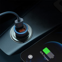 Baseus Golden Contactor Max 2xUSB-A 60W Car Charger - Dark Gray