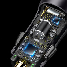 Baseus Golden Contactor Max 2xUSB-A 60W Car Charger - Dark Gray