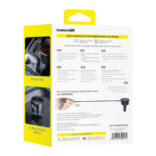 Baseus PrimeTrip VR1 60W USB-A USB-C Car Charger with Retractable USB-C Cable - Black