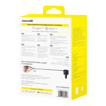 Baseus Enjoyment Max 60W Car Charger with Two Retractable USB-C Cables - Black