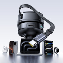 Baseus PrimeTrip VR1 60W USB-A USB-C Car Charger with Retractable USB-C Cable - Black