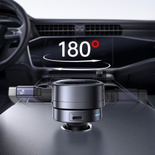 Baseus PrimeTrip VR1 60W USB-A USB-C Car Charger with Retractable USB-C Cable - Black