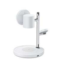 Ładowarka biurkowa Joyroom JR-W23 Qi2 4w1 z wbudowaną lampką nocną indukcyjna - biała