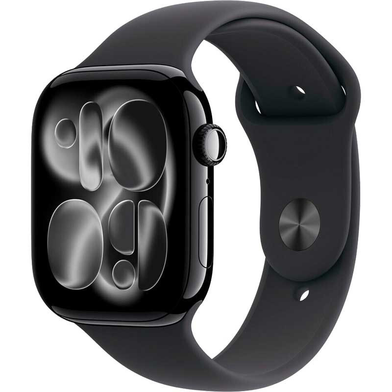 Išmanusis laikrodis „Apple Watch 11“ su aliuminio dėklu, 46 mm, juodos spalvos sportinis dirželis, M / L, EU