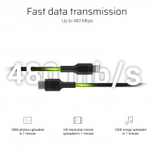Green Cell Cable GC Power Stream USB-C - Lightning 100 cm with Power Delivery (Apple MFi Certified)