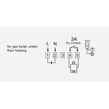 TUYA Programmable thermostat for gas boiler, Wi-Fi, 3A, 230VAC (White)