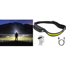 Headlamp COB +XPE, with motion sensor, 350lm, IPX4, USB-C