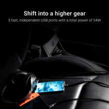 Green Cell GC PowerRide 54W 3xUSB 18W Car Charger with Ultra Charge fast charging technology