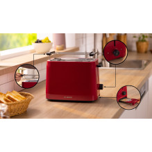 Toaster - Bosch TAT3M124 2-slice 7 browning settings Red